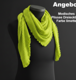 Eagle Produkts Modisches Dreiecktuch Stola Plissee 100% Schurwolle - Farbe limette 1335