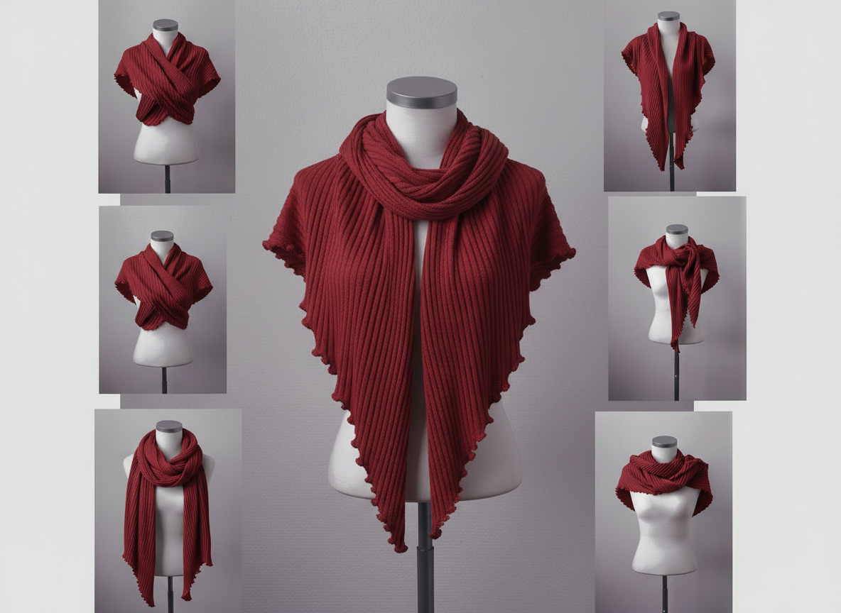 Eagle Produkts Modisches Dreiecktuch Stola Plissee 100% Schurwolle - 10 Farben lieferbar