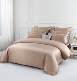 Sichou Seidenmanufaktur Sichou Seidenbettwäsche ATHENA mochabraun Uni 100% feinste Maulbeerseide Satin