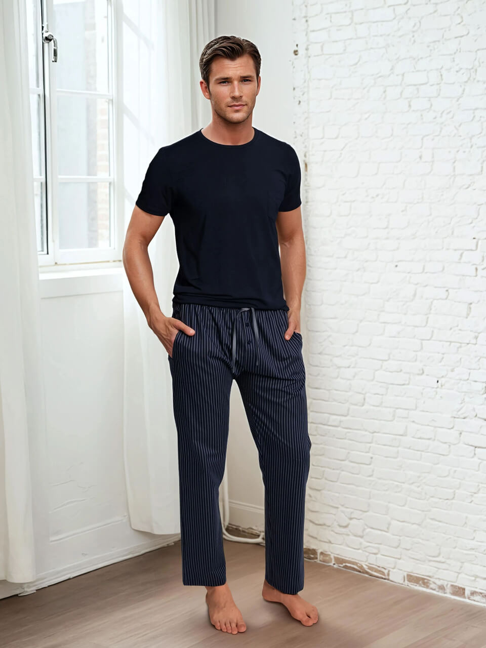 Novila  Novila Einzelhose Frank 8144 Satin 100% Baumwolle