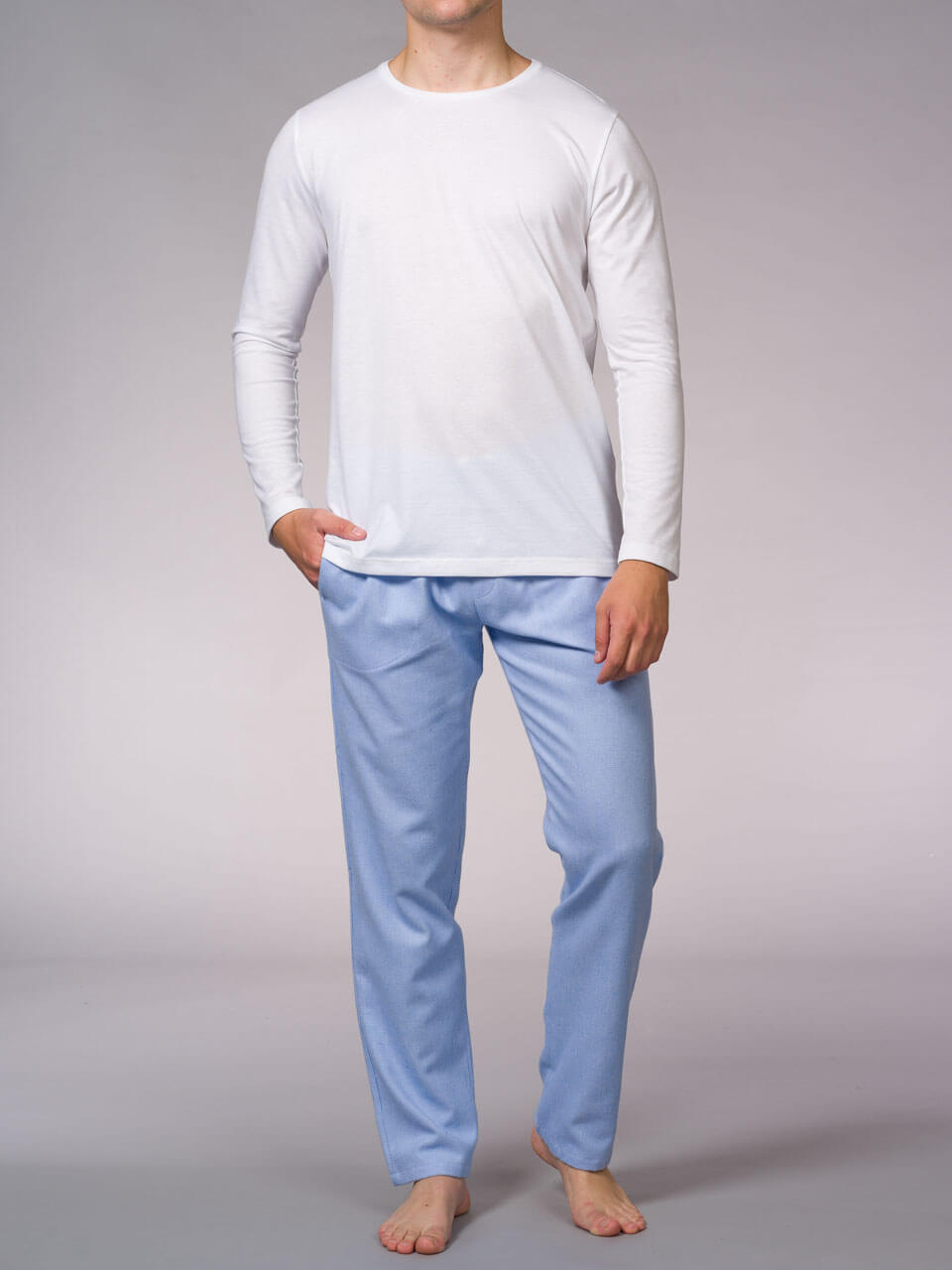 Novila  Novila Einzelhose Frank Flanell 8642 hellblau
