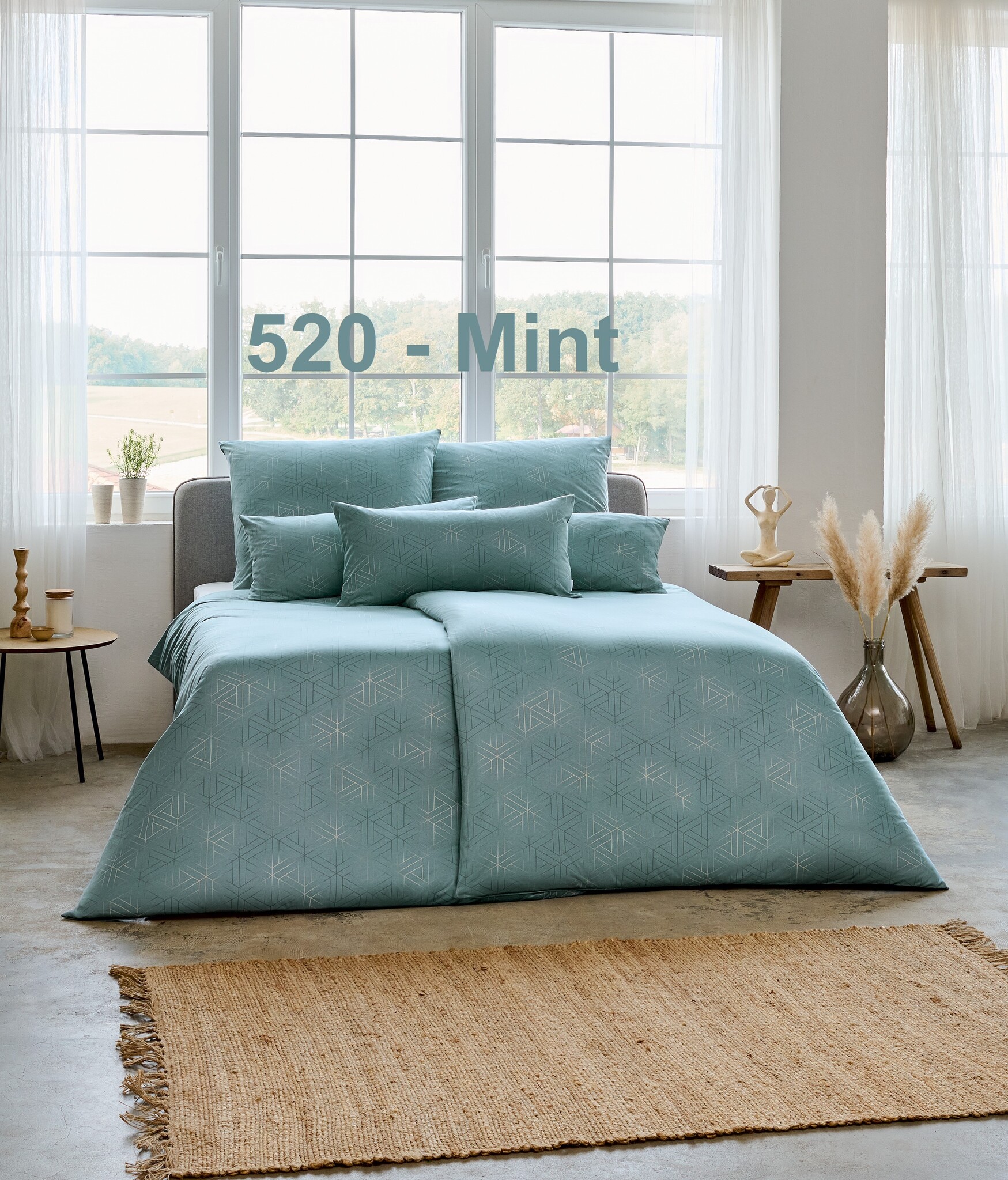 Estella Estella Mako-Interlock-Jersey 6898 Pippa, Ecru/Mint/Grau/Graphit