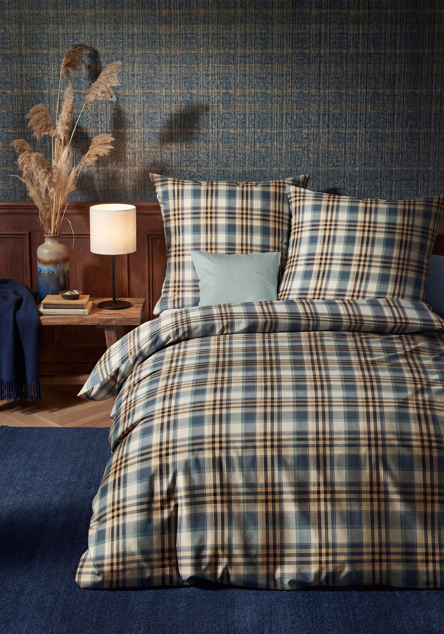 fleuresse – Hochwertige Bettwäsche Fleuresse Lech 605082 Flanell-Bettwäsche – Braun & Blau