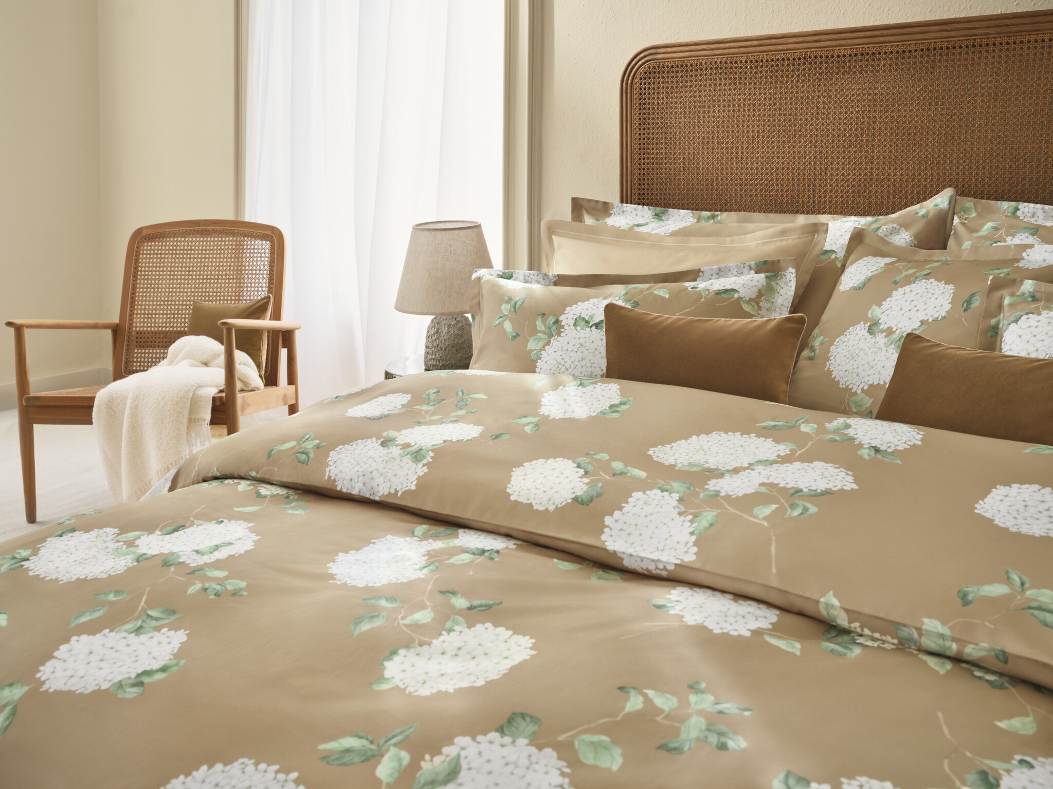 Schlossberg  Schlossberg HORTENSIA miel Satin Bettwäsche – 100 % Baumwolle