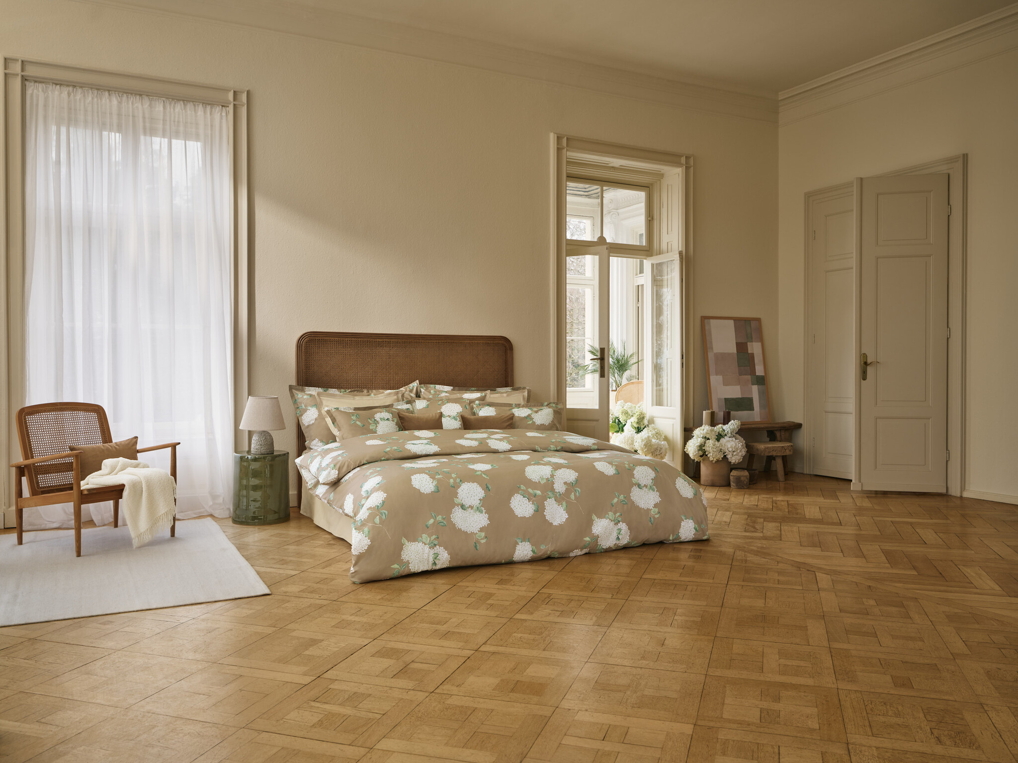 Schlossberg  Schlossberg HORTENSIA miel Satin Bettwäsche – 100 % Baumwolle