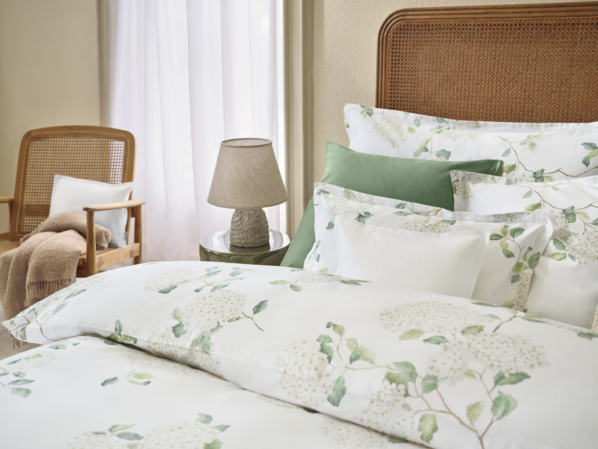 Schlossberg    Schlossberg HORTENSIA blanc Satin Bettwäsche – 100 % Baumwolle