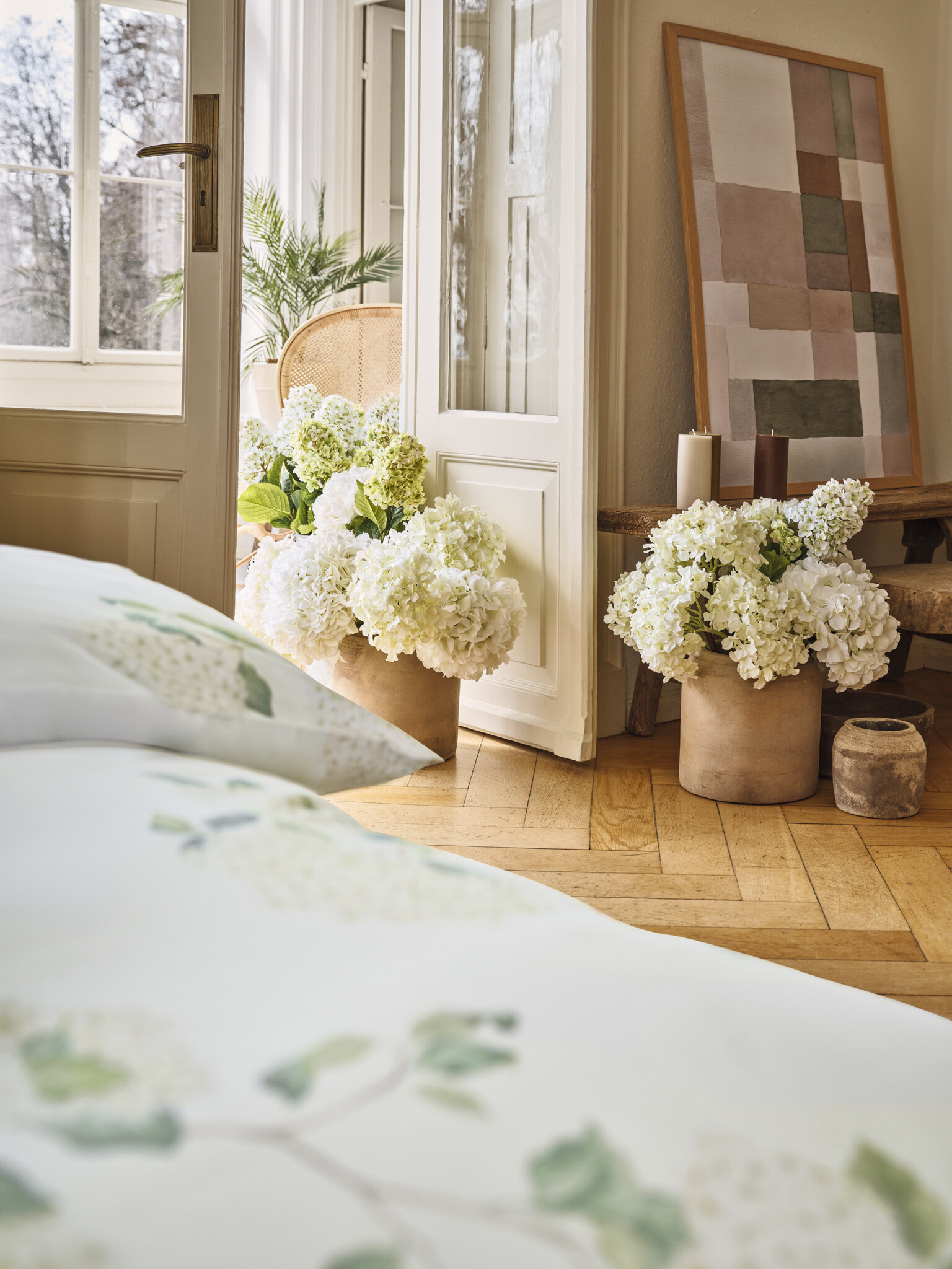 Schlossberg    Schlossberg HORTENSIA blanc Satin Bettwäsche – 100 % Baumwolle