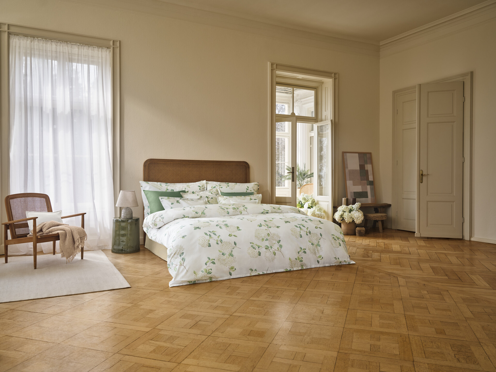 Schlossberg    Schlossberg HORTENSIA blanc Satin Bettwäsche – 100 % Baumwolle