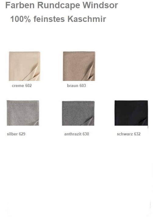 Eagle Produkts Exclusives  Cape Windsor Cashmere rund gesäumt 31127U - in 7 Wunschfarben lieferbar