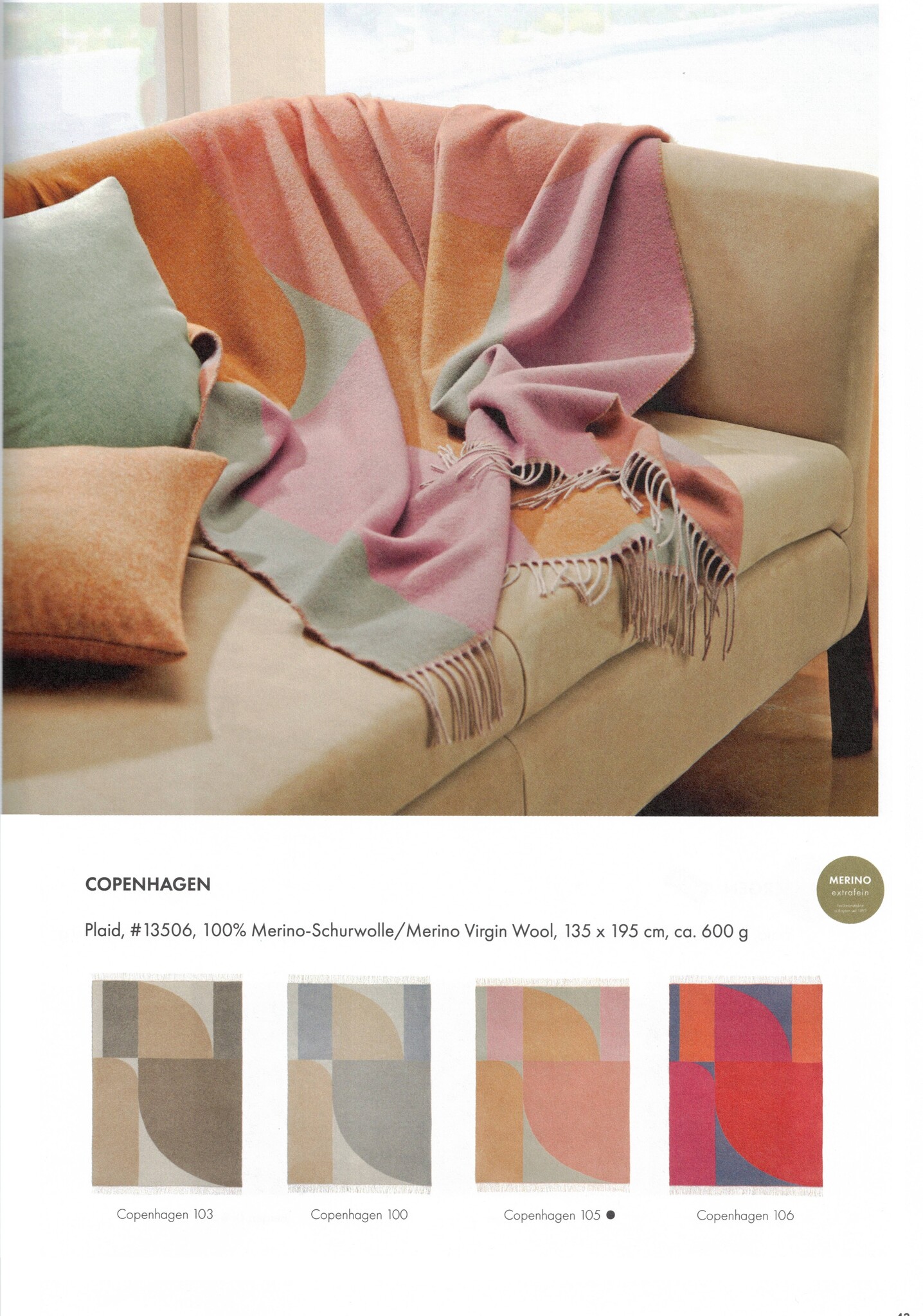 Eagle Produkts  Copenhagen Modernes Plaid-100% Virgin Wool- 4 Farben