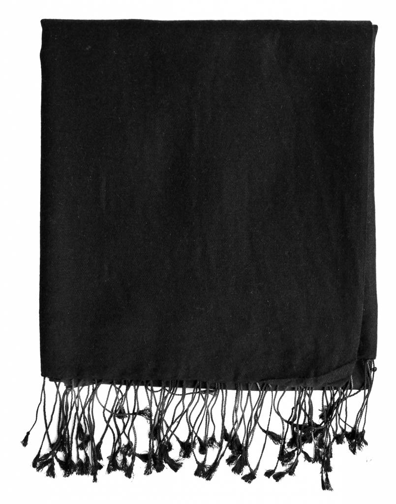 Original handgewebter  Pashmina Schal 70x200 cm - 100% Cashmere schwarz