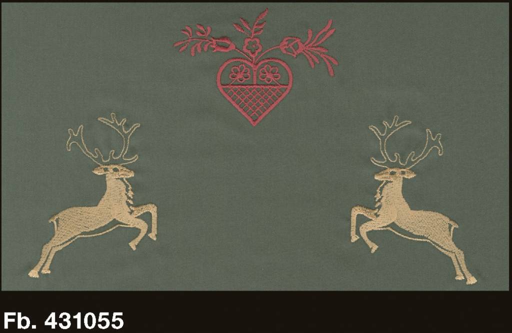 Graser - feinste Bettwäsche Graser Bettwäsche - Stickerei Hirsch Satin weiß