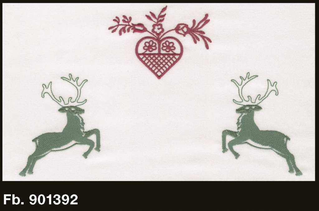 Graser - feinste Bettwäsche Graser Bettwäsche - Stickerei Hirsch Satin weiß