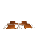 Hoofdsteun set breed (met 4 bevestigingen pijpjes) Jersey bruin 11 Pallas 09/69-