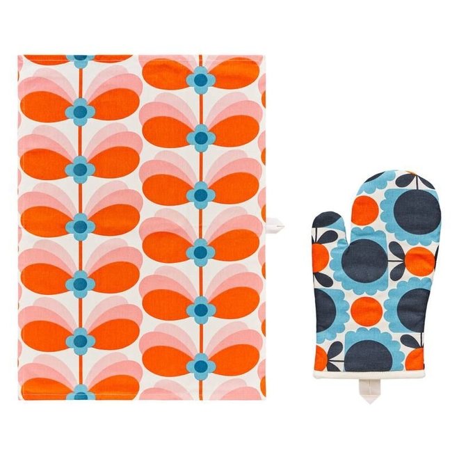 Orla Kiely - Set Theedoek en Ovenwant - Buttterfly Stem