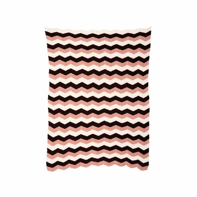 Deken Zigzag Roze (80 x 100 cm.)