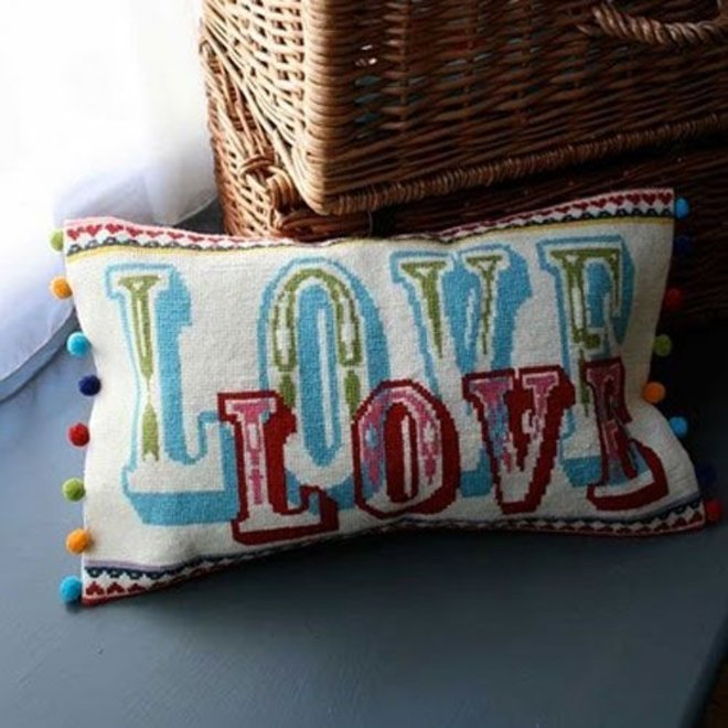 DIY Embroider Pillow Love