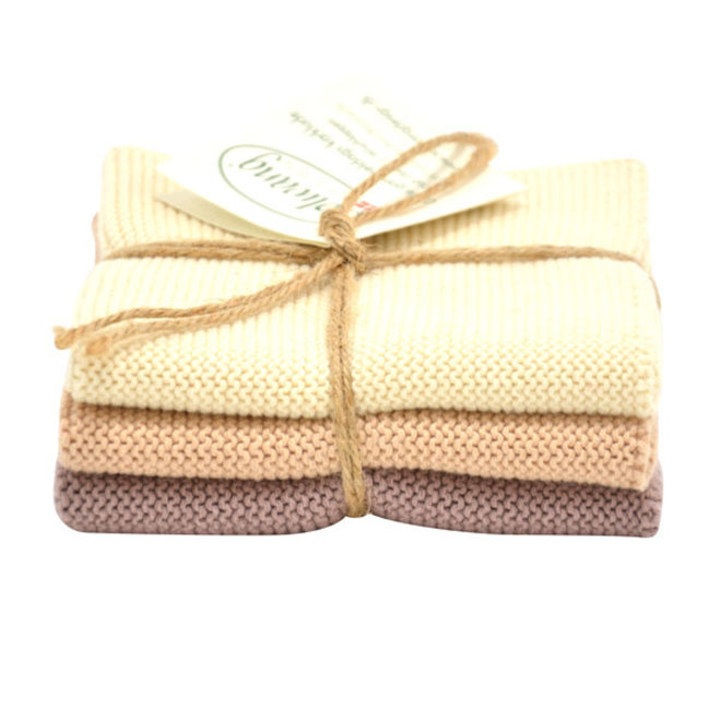 Set knitted dishcloths Nougat (02-82-83)