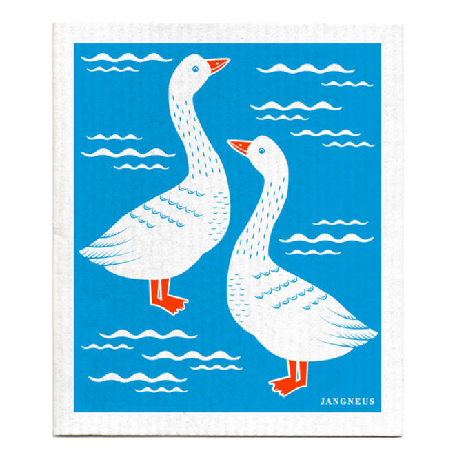 Vaatdoek Ganzen (turquoise)