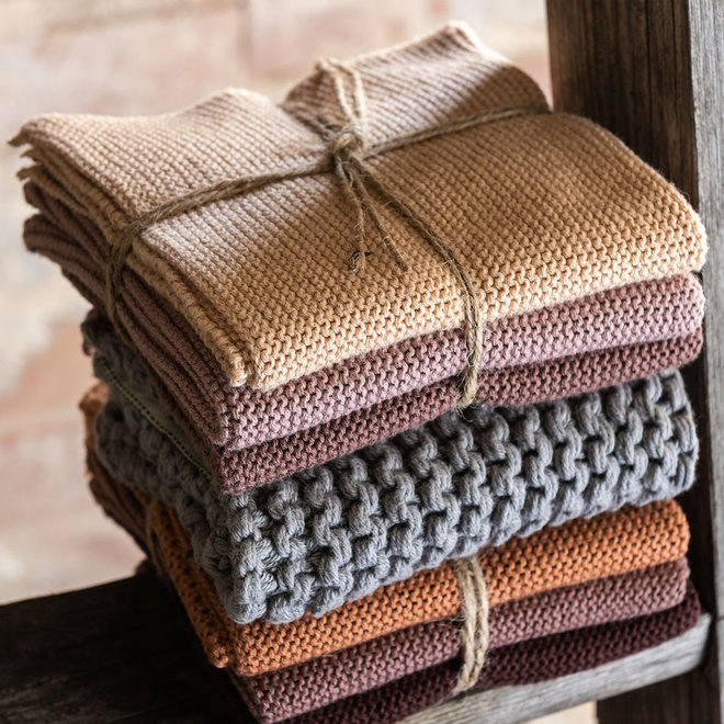 Set knitted dishcloths Brown (82-83-84)