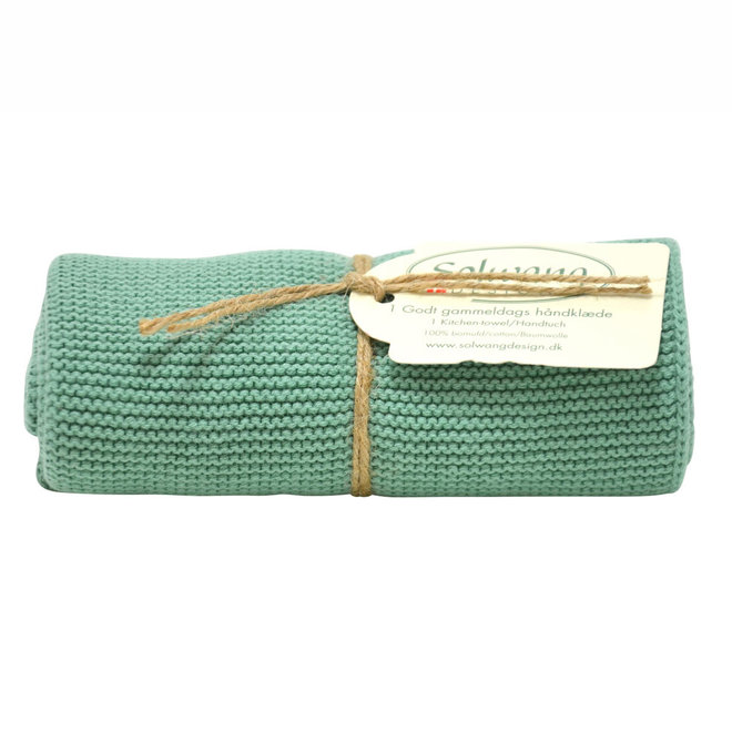 Gebreide handdoek Rustic green (H112)