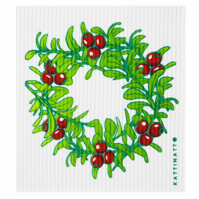 Dishcloth Lingonberry wreath