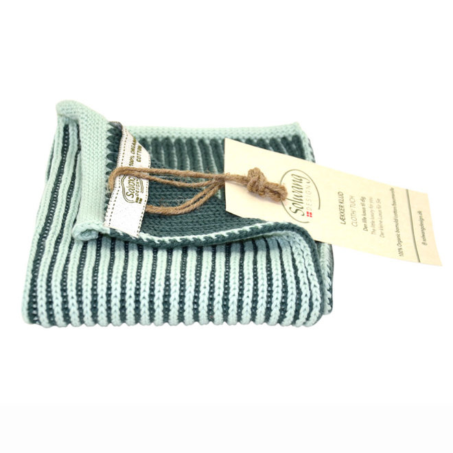 Knitted dishcloth  Ribrib Spa Petrol