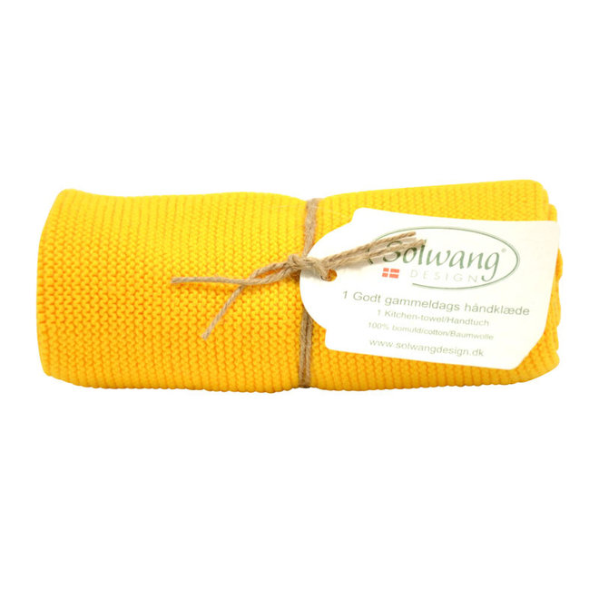 Gebreide handdoek dark yellow  (H06)