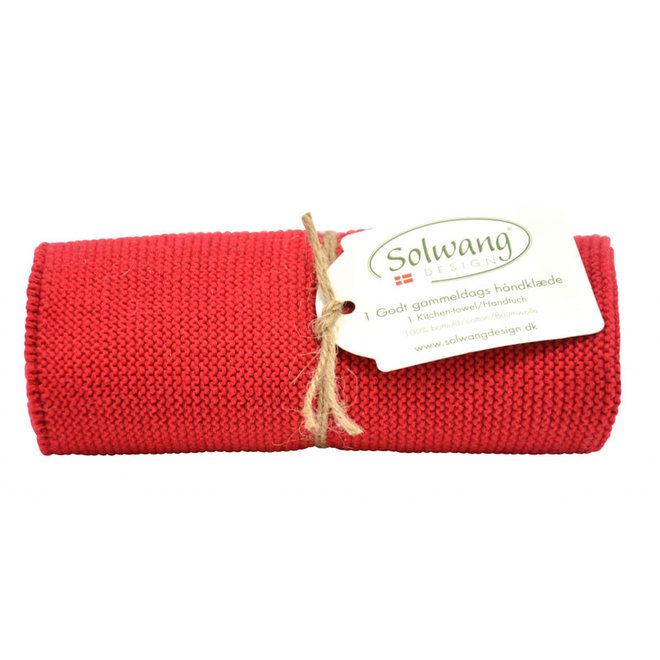 Gebreide handdoek Warm Red (H77)