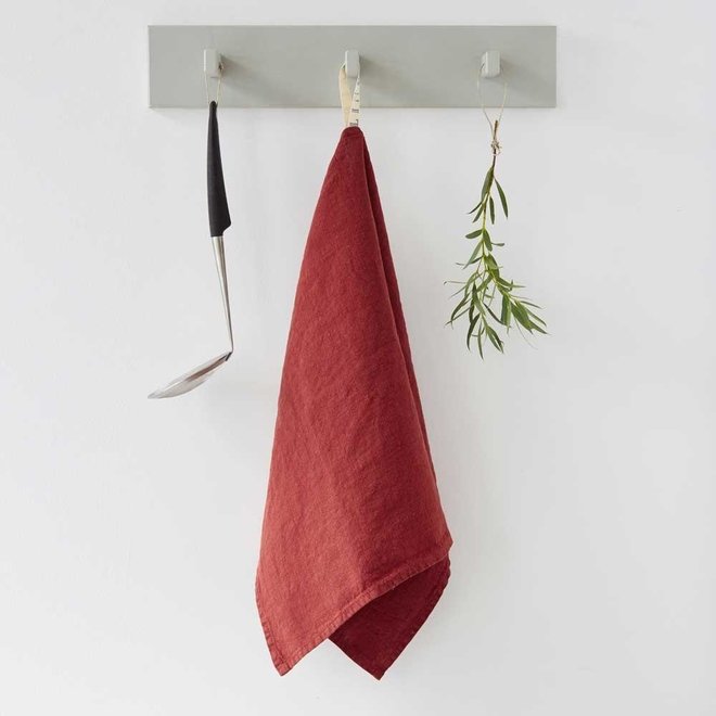 Linen tea towel Red Pear