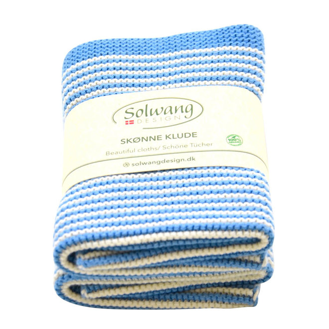 Set knitted dishcloths Blue (0248)