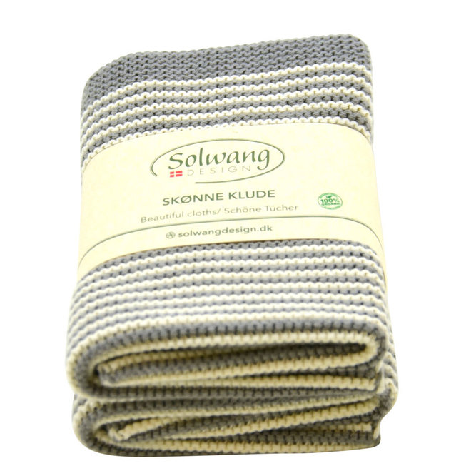 Set knitted dishcloths Grey (0292)