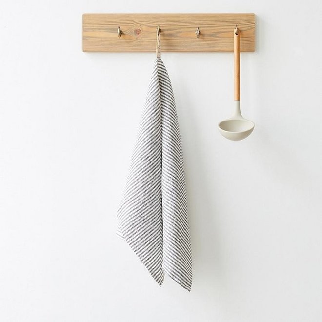 Linen tea towel narrow stripes