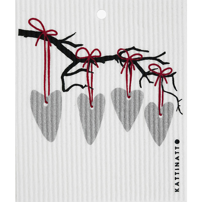 Vaatdoek Zilveren hartjes