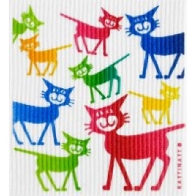 Dishcloth Team of Colorful Cats