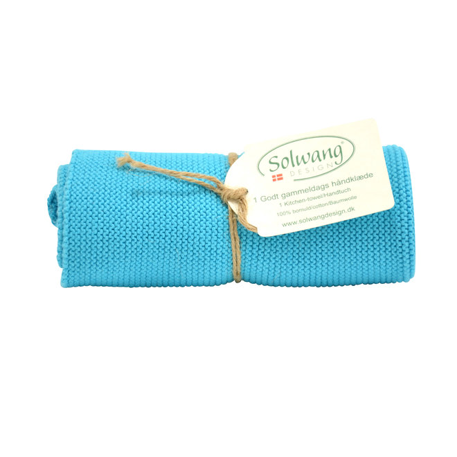 Gebreide handdoek Turquoise  (H31)