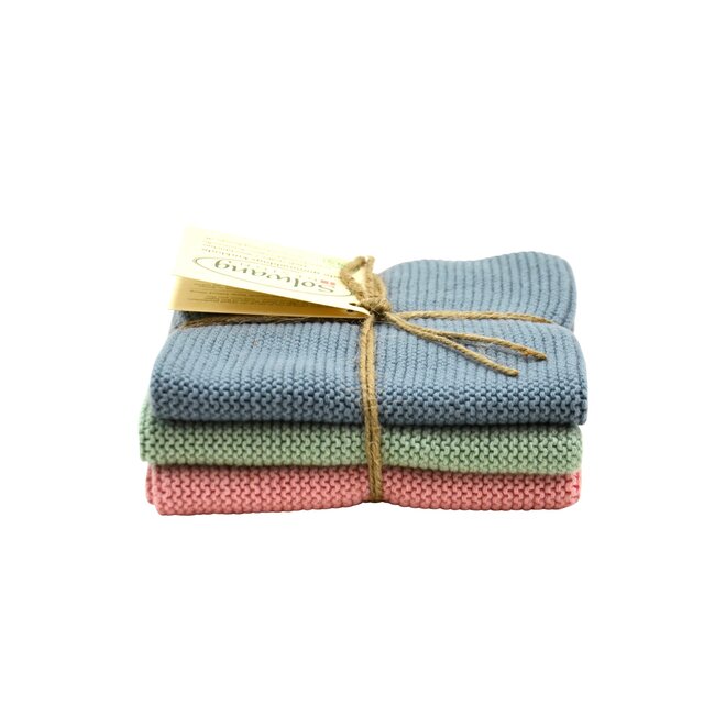Set gebreide vaatdoeken Dusty Combi (101-111-103)