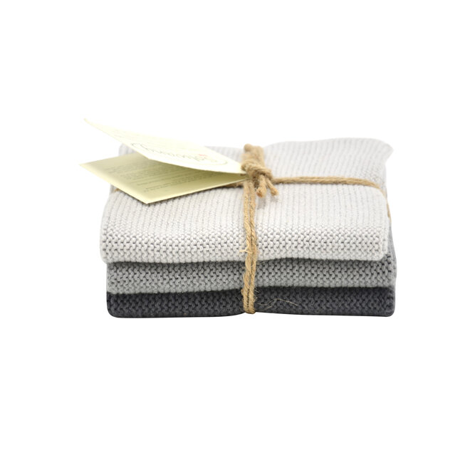 Set knitted dishcloths Steel Grey Combi (919293)