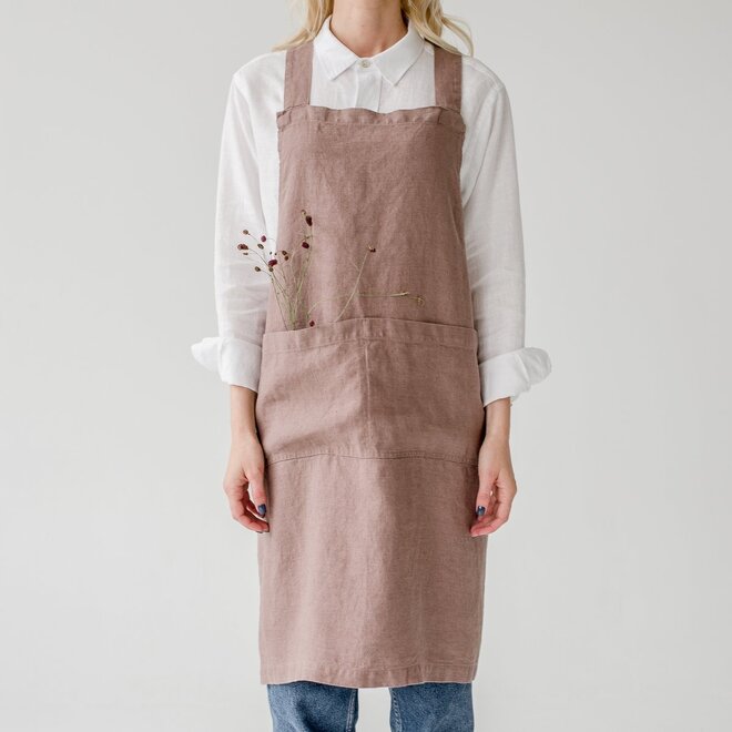Linen Apron Ashes of Roses