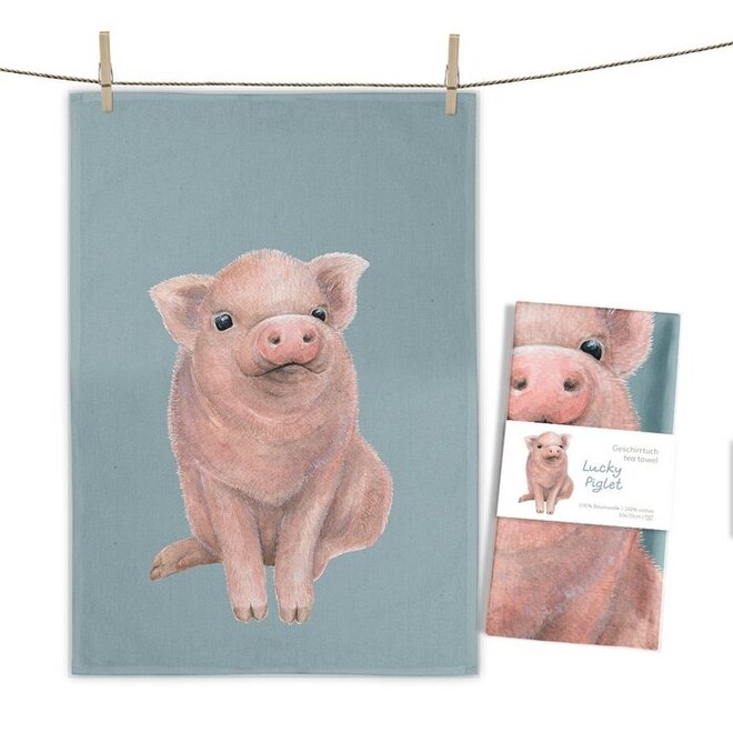 Tea towel Lucky Piglet