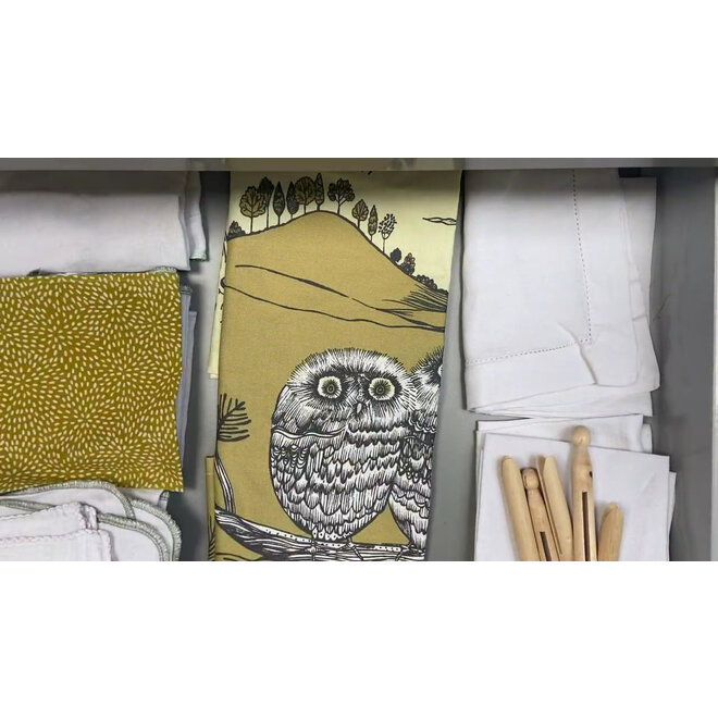 Tea towel Baby owls