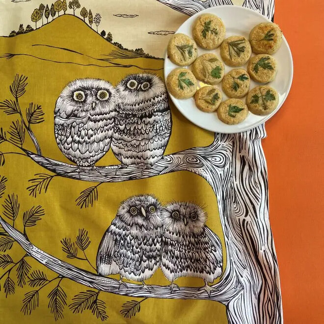 Tea towel Baby owls