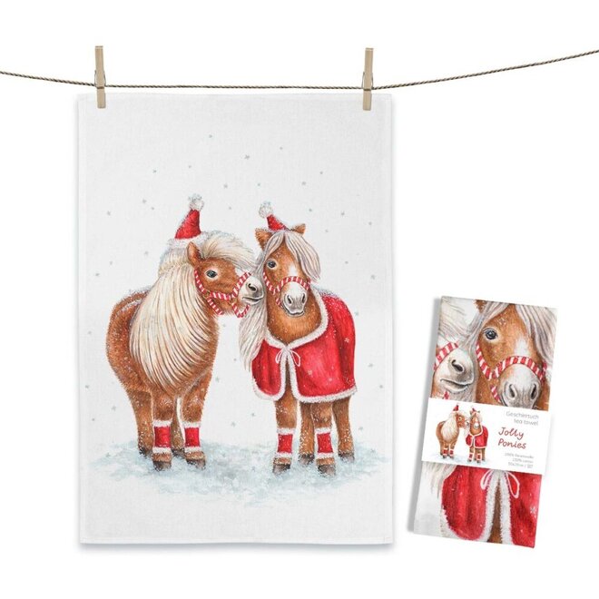 Theedoek Vrolijke Pony's