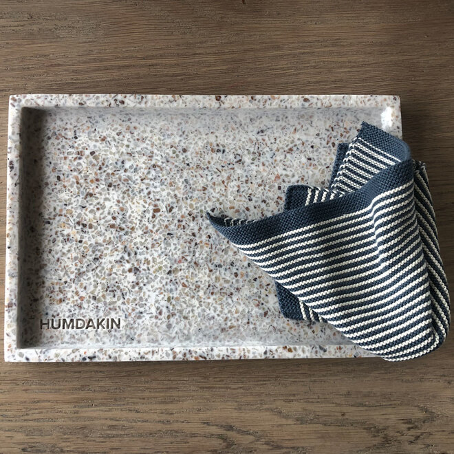 Set knitted dishcloths Nature/Warm Grey Stripes (0286)