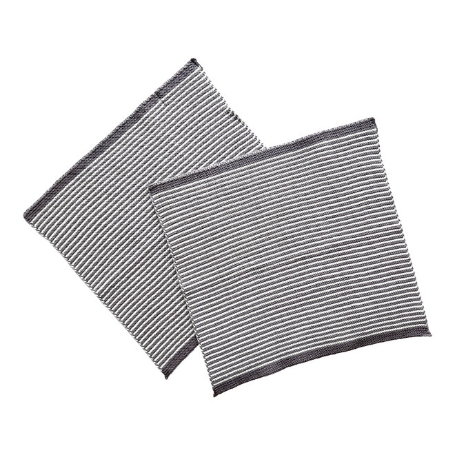 Set gebreide vaatdoeken Nature/Warm Grey Stripes (0286)