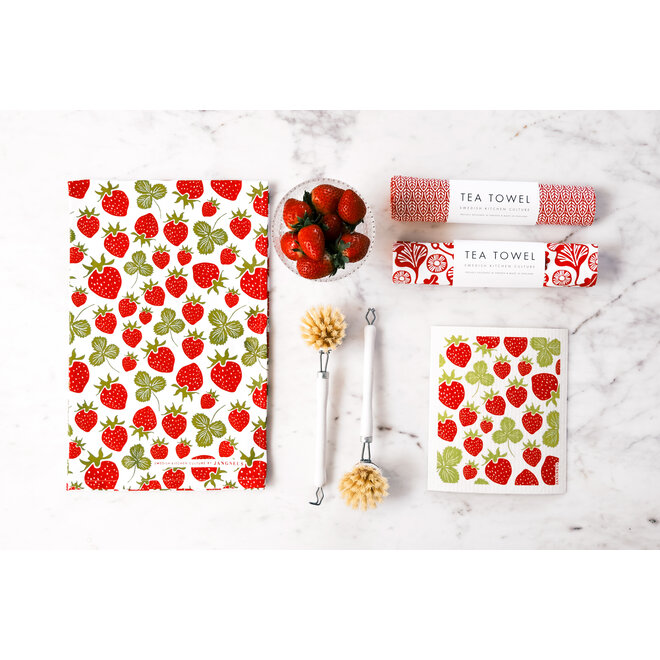 Fish Tea Towel Red Strawberries