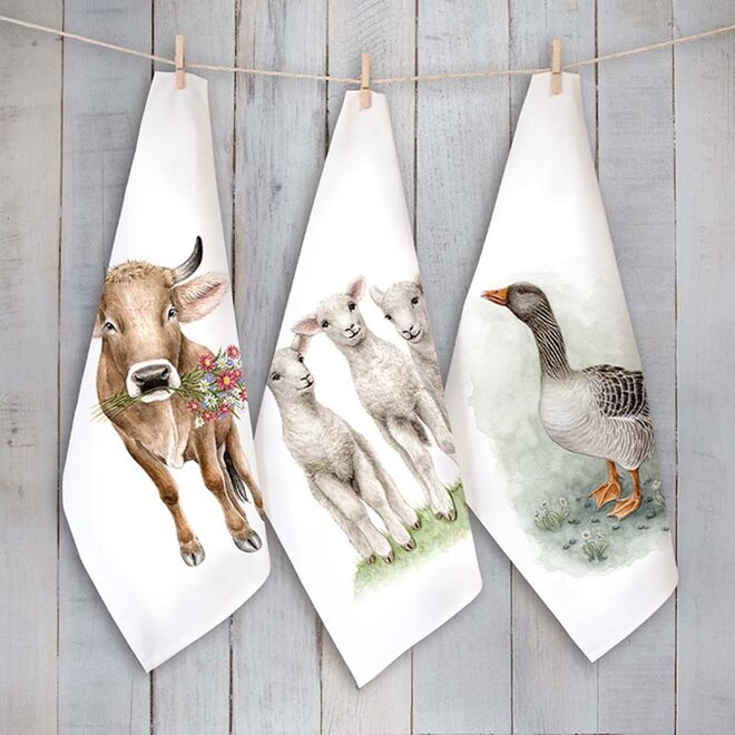 Tea towel Country Goose