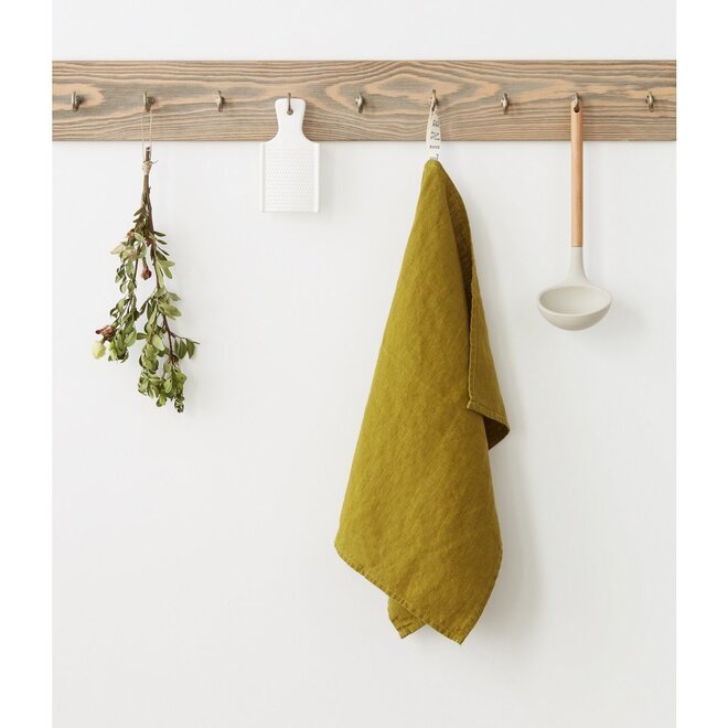 Linen tea towel Bronze (gold, yellow, grey)
