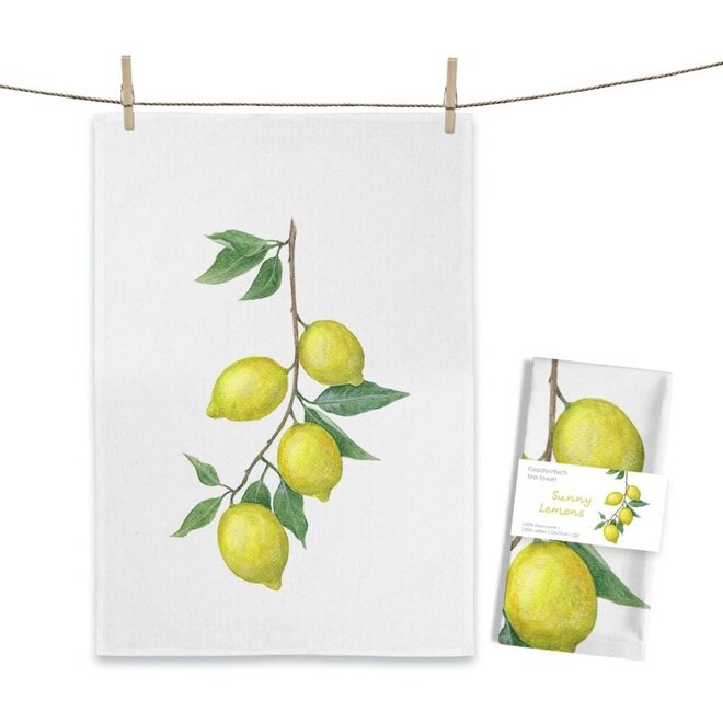 Theedoek with Noteblock Sunny Lemons