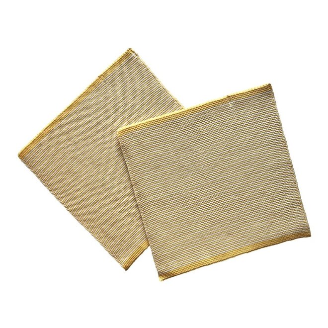 Set gebreide vaatdoeken Stripes Nature - Yellow (0205)